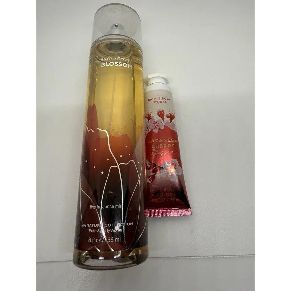 2 Bath Body Works‎ JAPANESE CHERRY BLOSSOM ORIGINAL MIST AND HAND CREAM 1 FLOZ